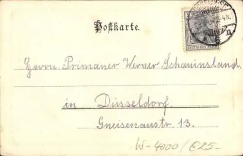 Ak Düsseldorf am Rhein, Kaiserliches Postamt