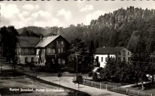 Ak Jonsdorf in Sachsen, Zittauer Gebirge, Nonnenfelsen, Hotel Gondelfahrt