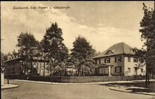 Ak Lautawerk Lauta in der Lausitz, Ecke Pistorstraße und Schulstraße