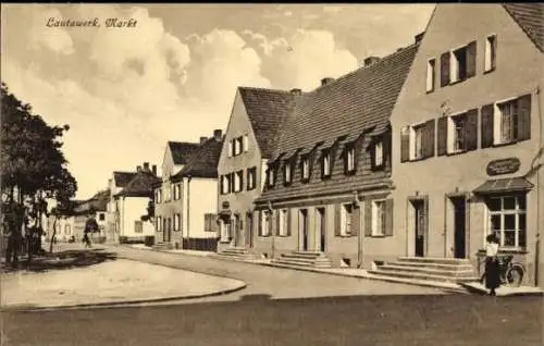 Ak Lautawerk Lauta in der Lausitz, Markt