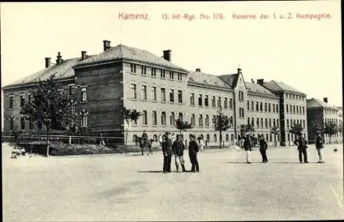 Ak Kamenz in Sachsen, 13. Inf. Rgt. No. 178, Kaserne 1. u. 2. Kompanie