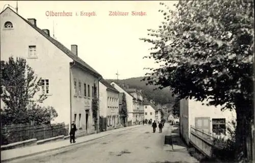 Ak Olbernhau Erzgebirge, Zöblitzer Straße