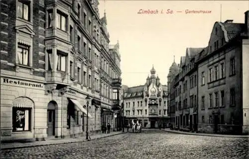 Ak Limbach in Sachsen, Gartenstraße, Restaurant