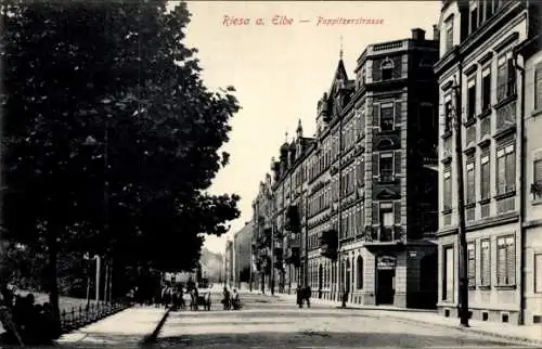 Ak Riesa an der Elbe Sachsen, Poppitzerstraße
