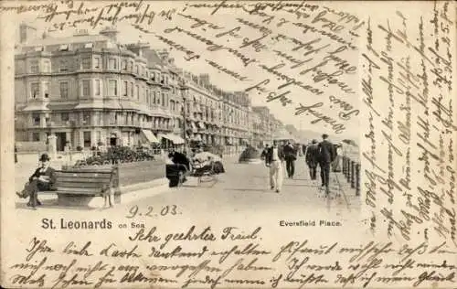 Ak St. Leonards on Sea Hastings Südostengland, Eversfield Place