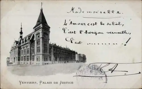 Ak Verviers Wallonia Lüttich, Gerichtsgebäude