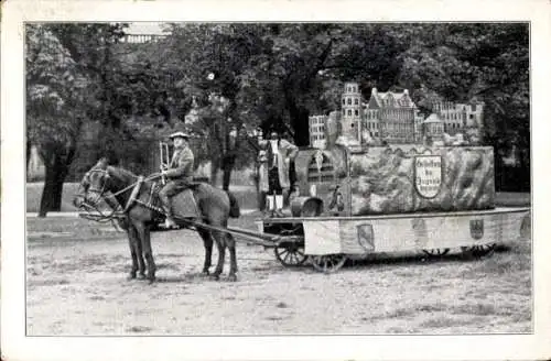 Ak Reise durch die Welt mit dem Heidelberger Schloss, erbaut von Wilhelm Freyer, gestartet 1929