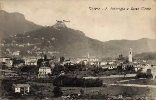 Ak Varese Lombardia, S. Ambrogio e Sacro Monte, Panorama