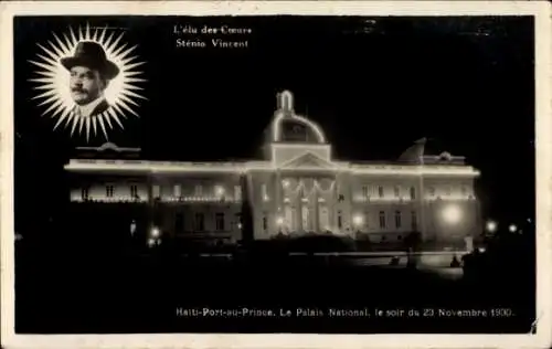 Ak Port au Prince Haiti, Nationalpalast bei Nacht