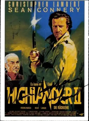 Ak Schauspieler Christopher Lambert und Sean Connery, Film Highlander II