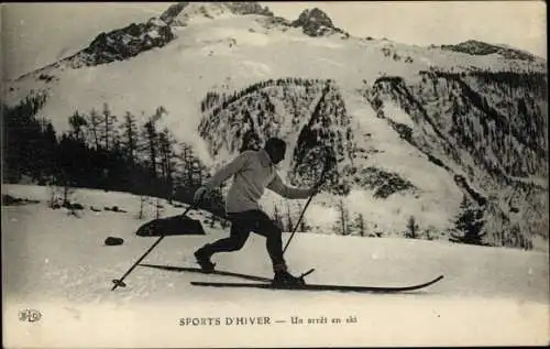 Ak Sports d'Hiver, un arret en ski, Skiläufer