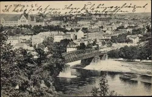 Ak Meißen in Sachsen, Ortsansicht mit Brücke