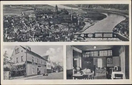 Ak Meißen in Sachsen, Panorama, Gaststätte zum Winterhafen, Hafenstraße 43, Innenansicht