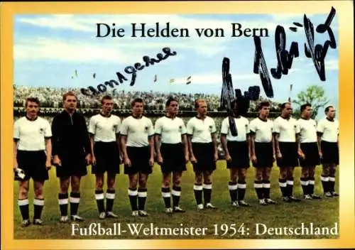 Ak Fußball-Weltmeister 1954, Deutsche Nationalmannschaft, Fritz Walter, Turek, Ekel, Rahn