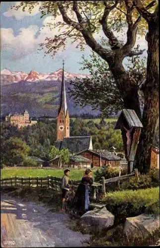 Künstler Ak Amras Innsbruck in Tirol, Blick auf den Ort