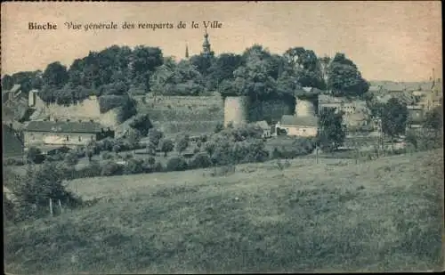 Ak Binche Wallonie Hennegau, Gesamtansicht der Stadtmauer