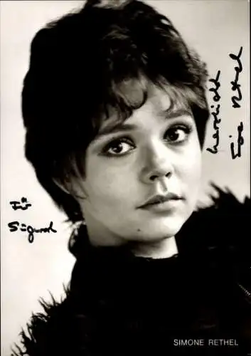 Ak Schauspielerin Simone Rethel, Portrait, Autogramm