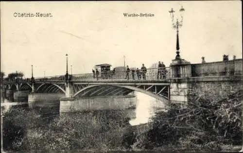 Ak Kostrzyn nad Odrą Cüstrin Küstrin Ostbrandenburg, Warthe-Brücke