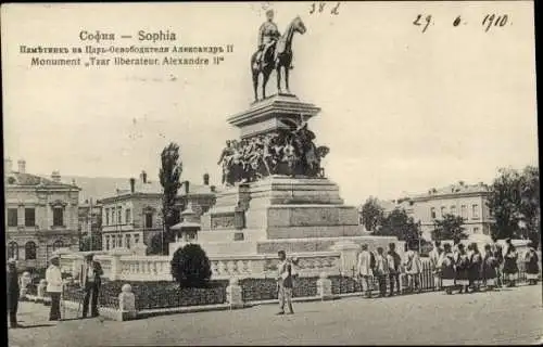 Ak Sofia Bulgarisch, Denkmal Befreier Zar Alexander II