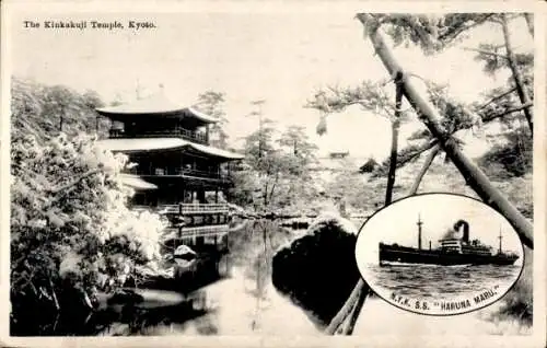 Passepartout Ak NYK Line, Nippon Yūsen, Dampfer SS Haruna Maru, Kinkakuji Tempel, Kyoto