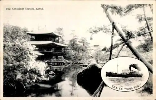 Passepartout Ak NYK Line, Nippon Yūsen, Dampfer SS Suwa Maru, Kinkakuji Tempel, Kyoto
