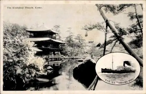 Passepartout Ak NYK Line, Nippon Yūsen, Dampfer SS Kashima Maru, Kinkakuji Tempel, Kyoto