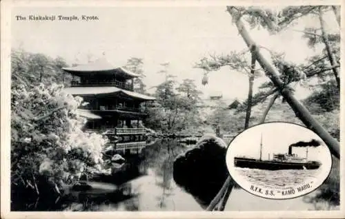 Passepartout Ak NYK Line, Nippon Yūsen, Dampfer SS Kamo Maru, Kinkakuji Tempel, Kyoto