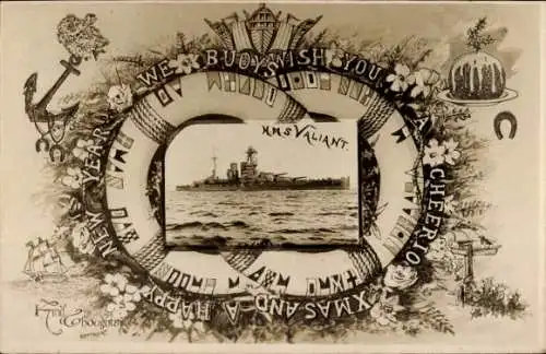 Passepartout Ak Britisches Kriegsschiff, HMS Valiant