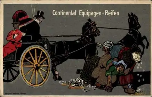 Ak Reklame Continental Equipagen Reifen, Kutsche