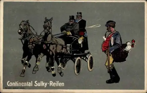 Ak Reklame Continental Sulky Reifen, Kutsche