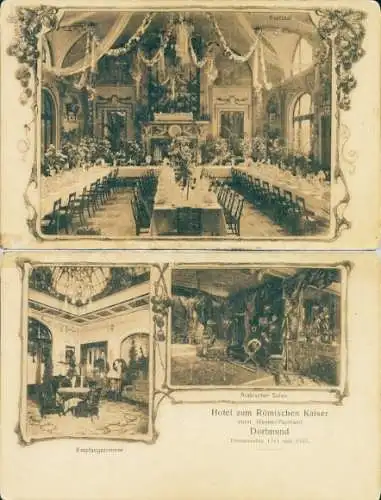 Klapp Ak Dortmund, Hotel zum Römischen Kaiser, Speisefolge Ostern 1908