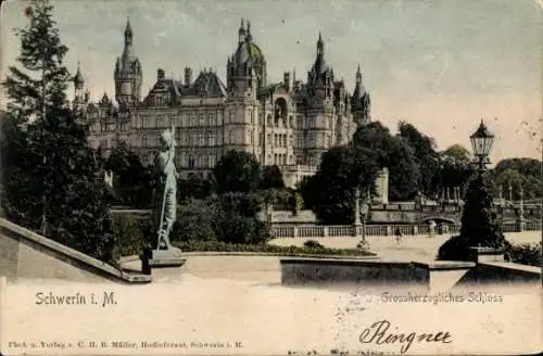 Ak Schwerin in Mecklenburg, Großherzogliches Schloss