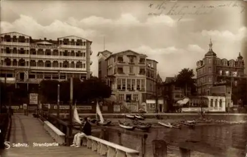 Ak Sassnitz auf Rügen, Strandpartie, Strandhotel