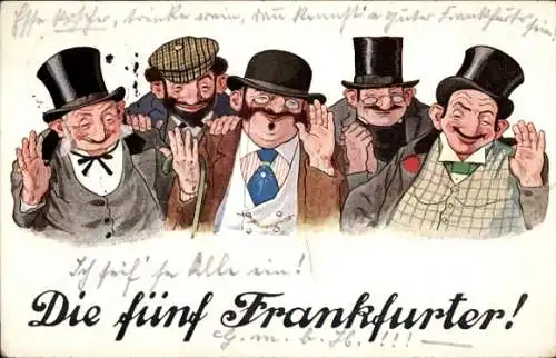 Judaika Ak Die fünf Frankfurter, Juden