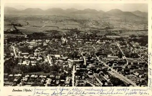 Ak Landau in der Pfalz, Gesamtansicht, Luftbild
