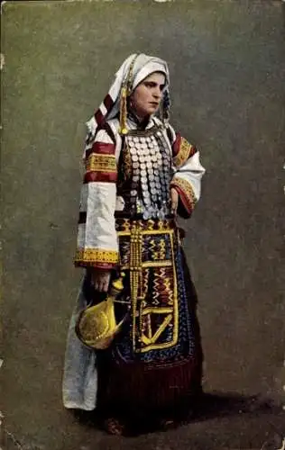 Ak Bosnien Herzegowina, Frau in Tracht