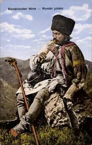 Ak Rumänischer Hirte, Volkstracht