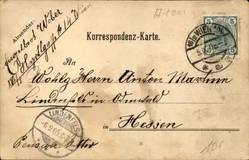 Ak Wien, Vereinshaus, Mann in Uniform, Posthorn