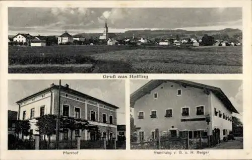 Ak Halfing Oberbayern, Pfarrhof, Geschäft von Reiger