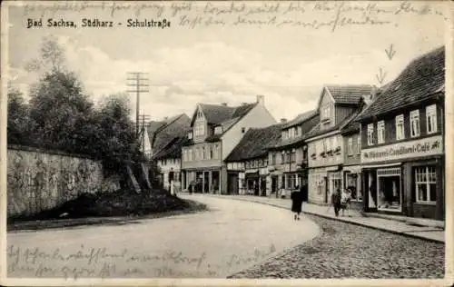 Ak Bad Sachsa in Niedersachsen, Schulstraße, Bäckerei, Konditorei