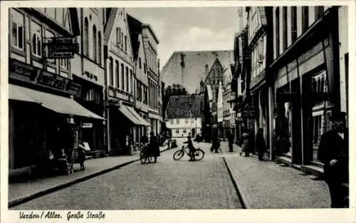 Ak Verden an der Aller, Große Straße, Geschäfte