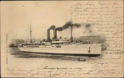 Ak Dampfer Indus, Messageries Maritimes