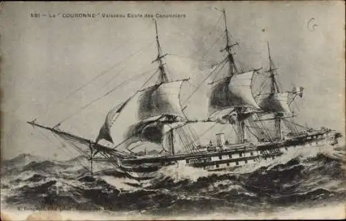 Ak Französisches Kriegsschiff La Couronne
