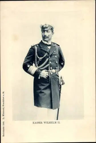 Ak Kaiser Wilhelm II., Als Admiral, Uniform, Säbel, Schirmmütze, Standportrait