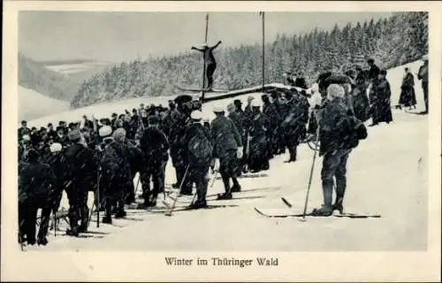 Ak Winter im Thüringer Wald, Skispringer, Skiläufer