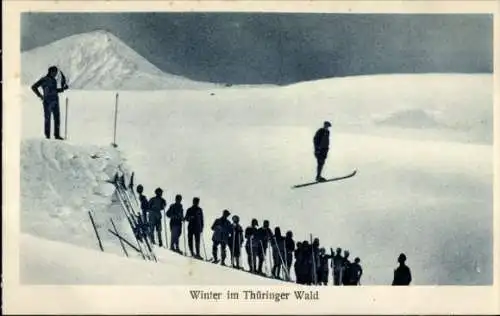 Ak Winter im Thüringer Wald, Skispringer, Skiläufer