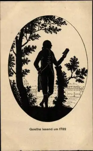 Scherenschnitt Ak Schriftsteller Johann Wolfgang von Goethe