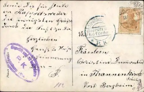 Ak Mann in einem Flugzeug, Fotomontage