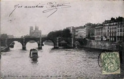 Ak Paris IV, Pont de la Tournelle, Quai de Béthune