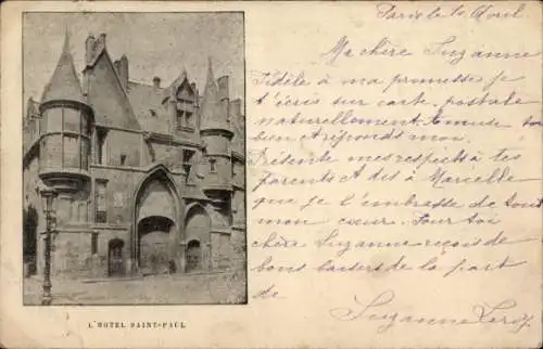 Ak Paris IV, Hotel Saint Paul